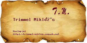 Trimmel Miklós névjegykártya